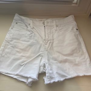 Madewell white denim shorts